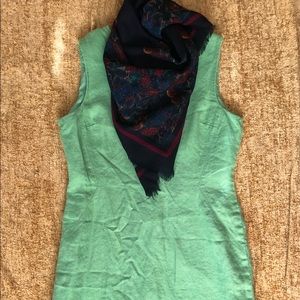 Talbots Green Linen Shift Dress